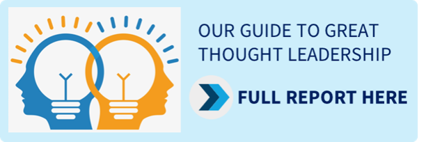 Button link to report titled: "Our guide to great thought leadership."