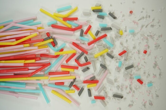 A photo of multicoloured microplastics